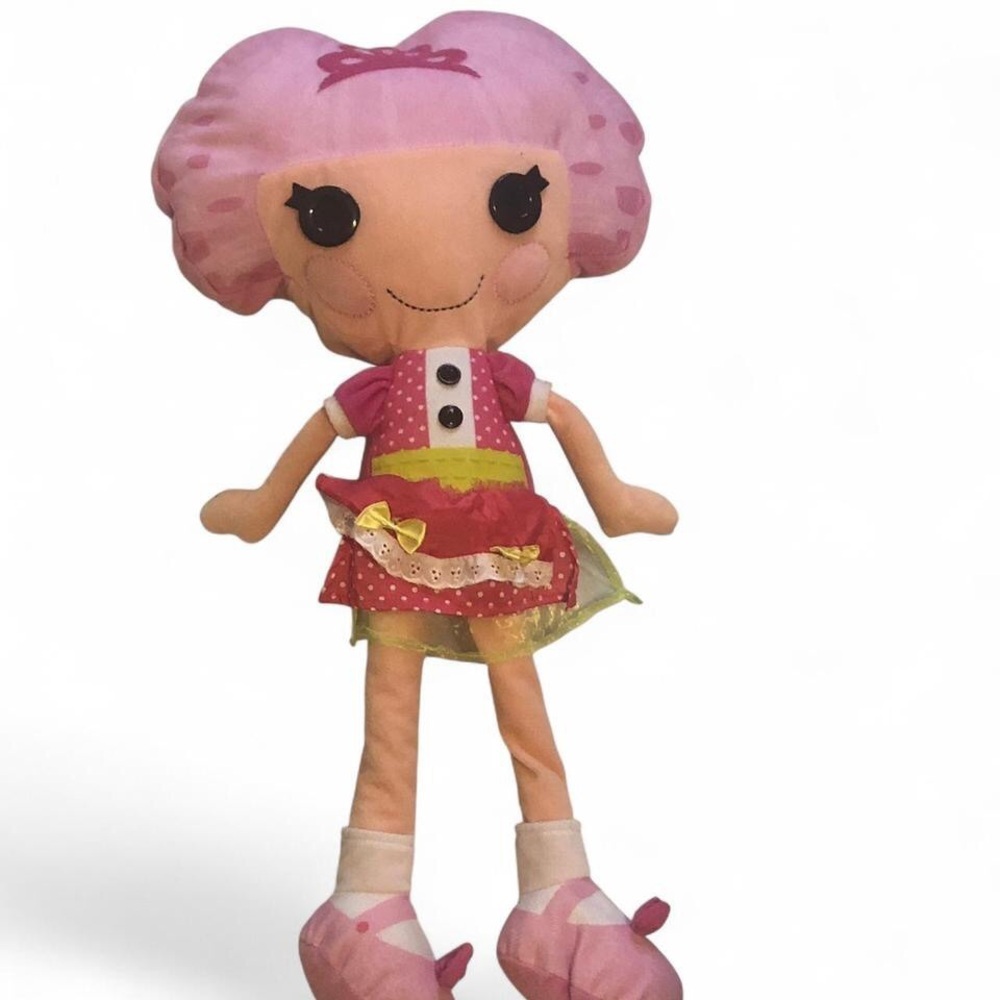 Cute Doll with Pink Hair and Red Dress